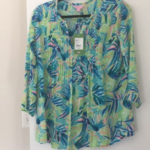 Lilly Pulitzer 3/4 sleeve print shirt